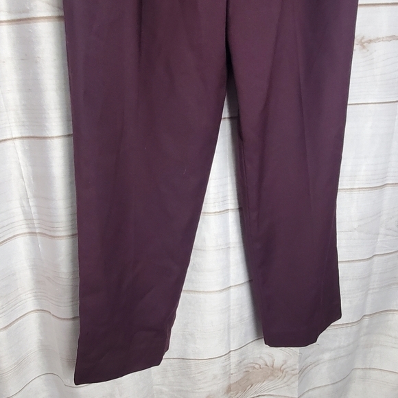 Vintage 90s Purple Wool Super High Rise Pleated  Trouser Casual Pants Size 12 - Picture 3 of 12